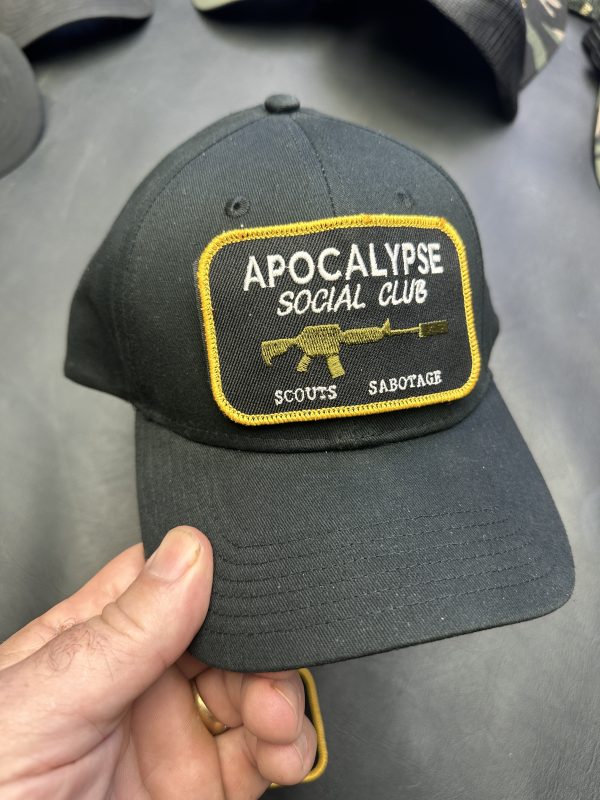 Apocalypse Social Club BASEBALL - Hook & Loop with ONE Embroidered Patch Cap - Image 7